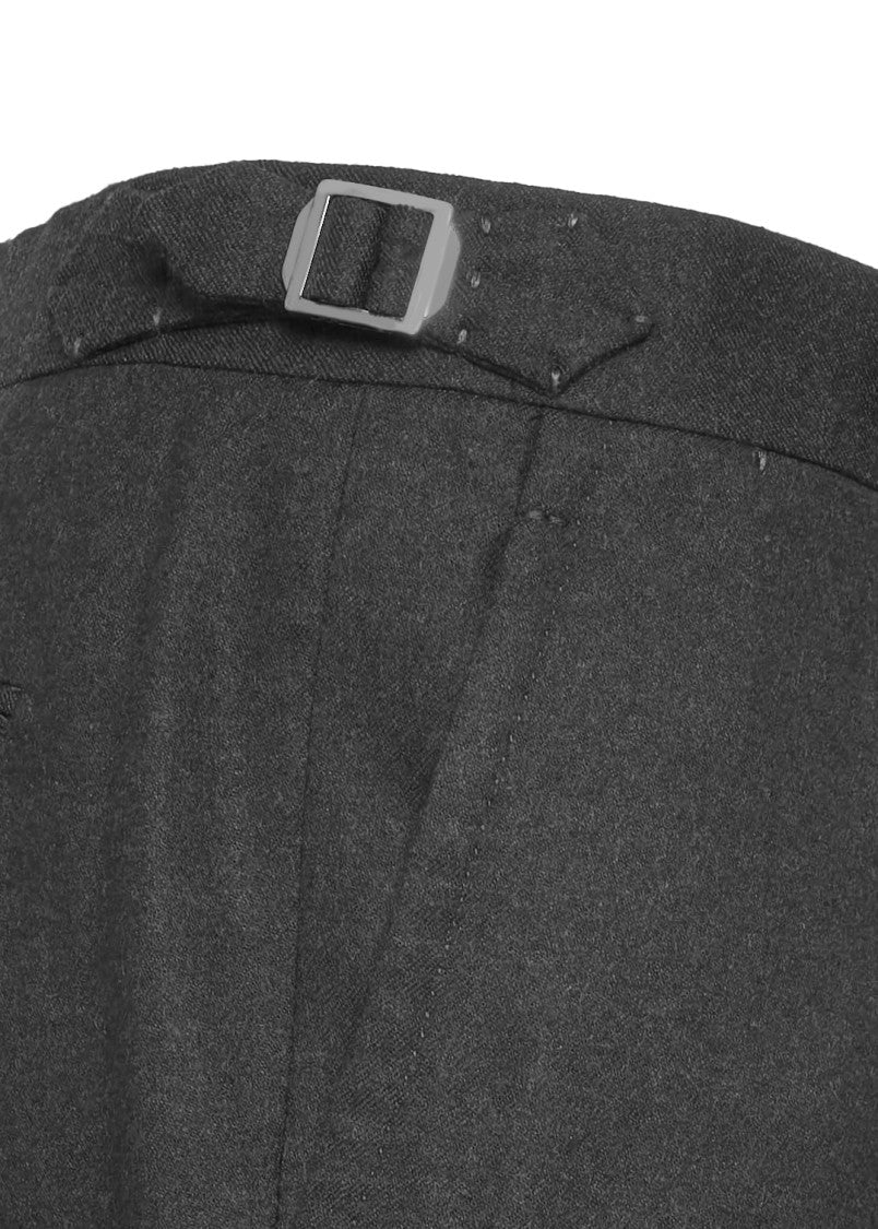 Franzese Collection Tailored Black Trousers In Royal Flannel Super 130S Wool