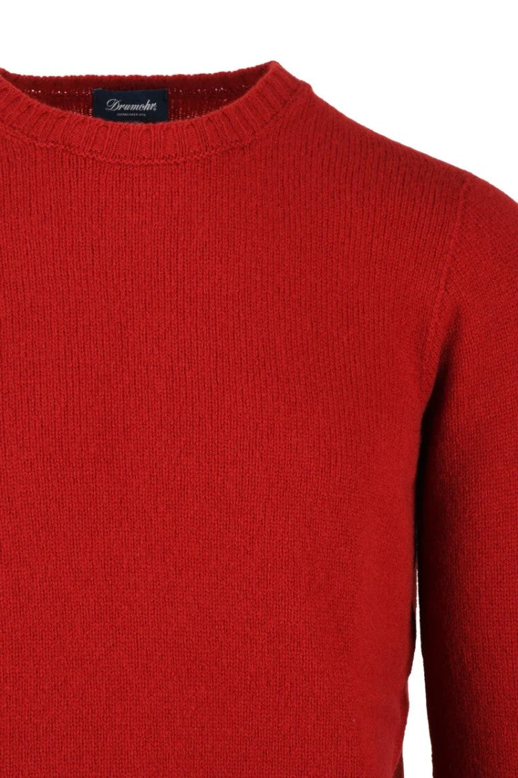 Drumohr Crew Neck Sweater Lambskin - Red