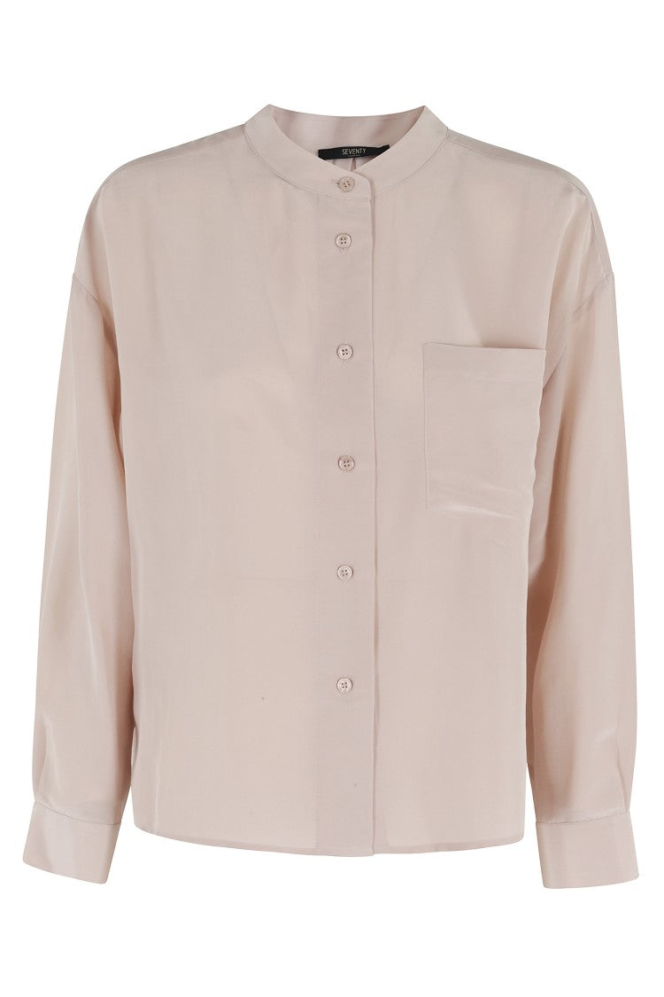 Seventy Powder Korean-Style Mother-Of-Pearl Acetate-Blend Shirt