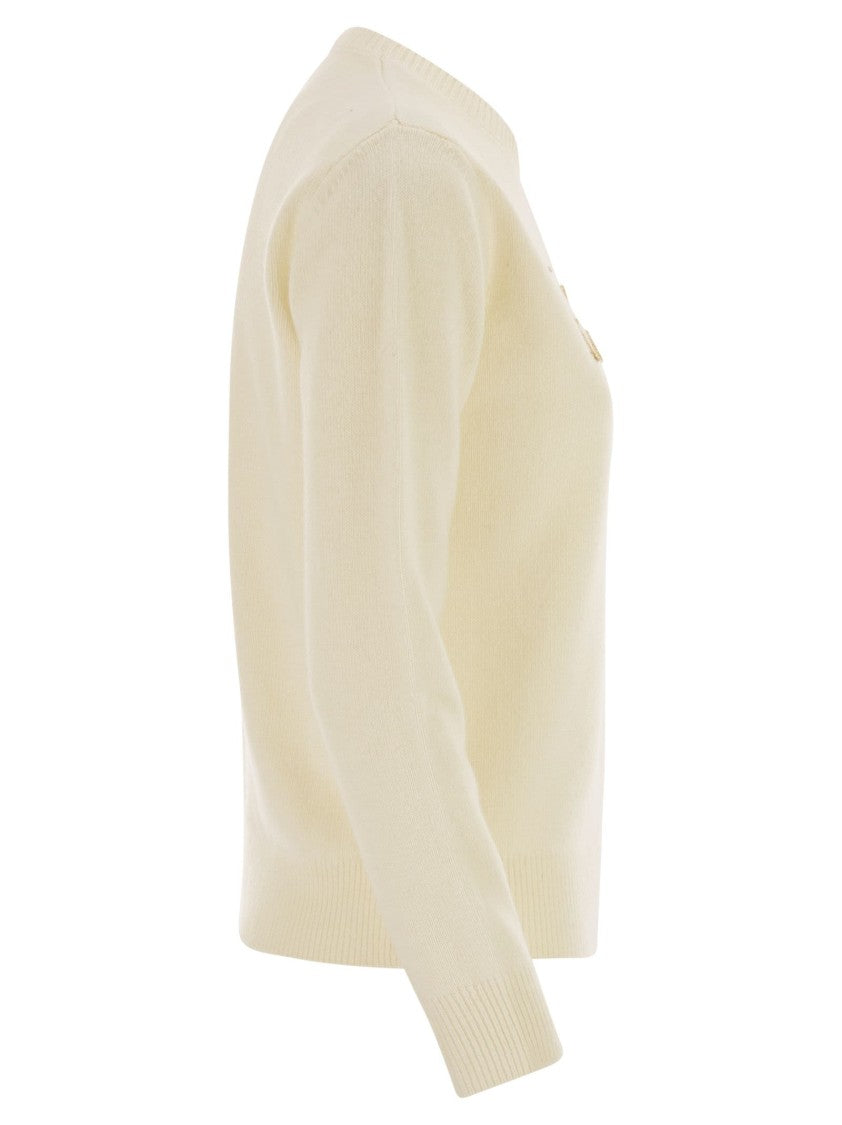 Mc2 Saint Barth Wool And Alpaca Blend Jumper With Favolosa Embroidery