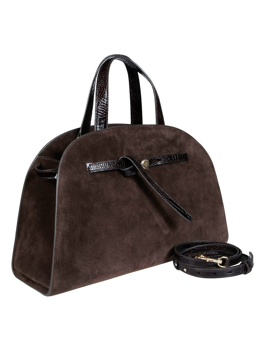 Tory Burch Romy Suede Half-Moon Handbag