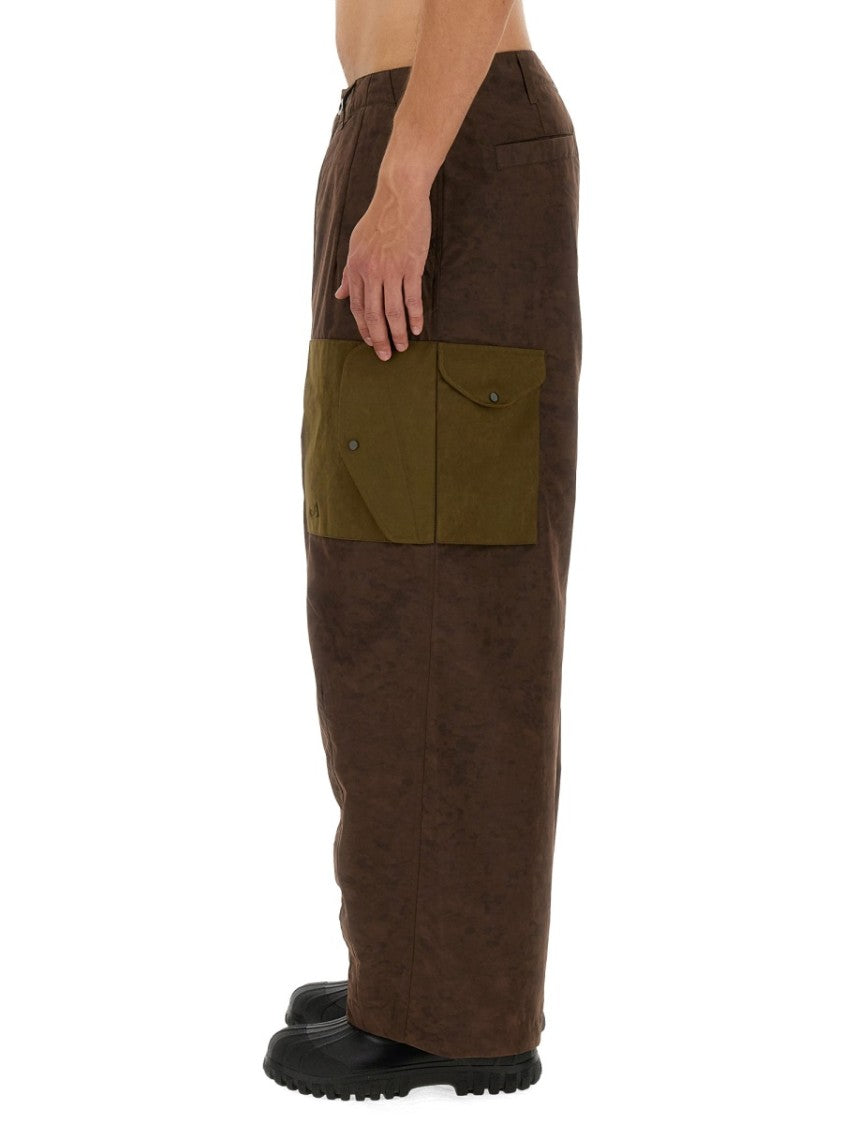 Ten C Textured Brown Cargo Pants