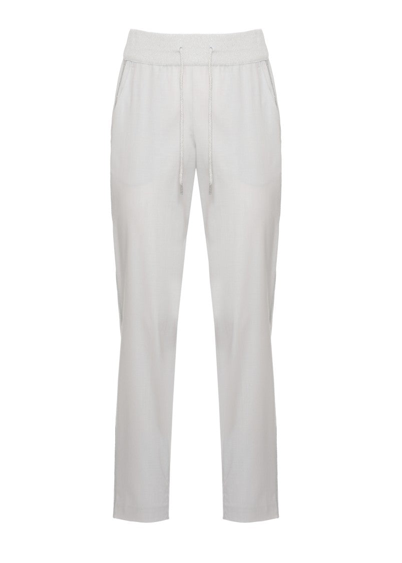 Panicale Grey Light Point Wool-Blend Formal Pants