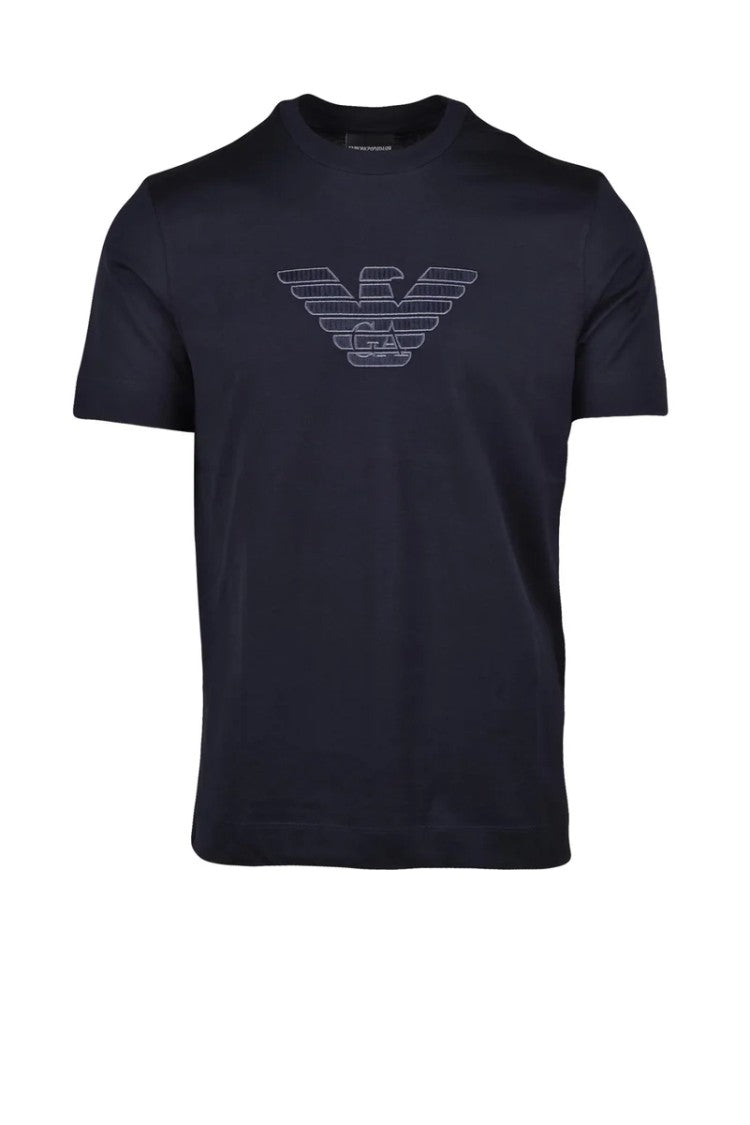 Emporio Armani Blue Classic Cotton T-Shirt