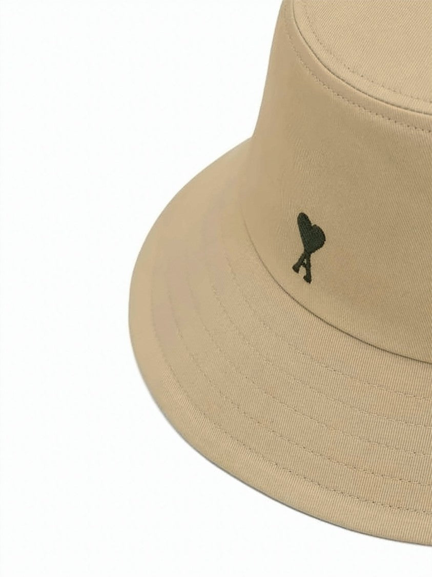 Ami Paris Cotton Bucket Hat With Embroidered Heart Detail