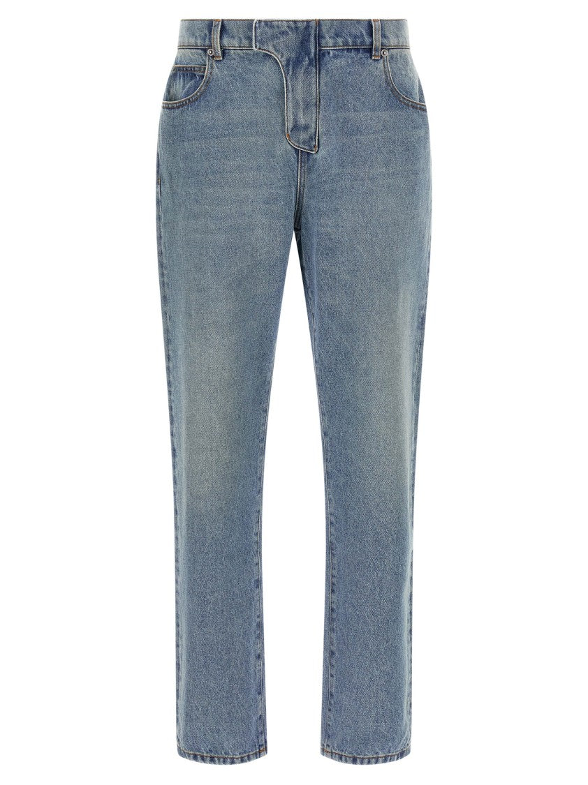 Balmain Stonewashed Cotton Denim Jeans