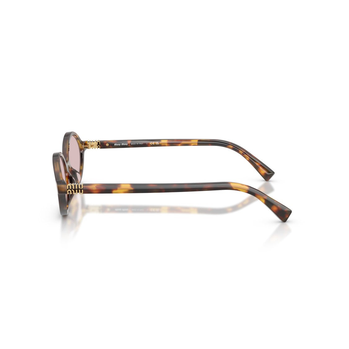 Miu Miu 0Mu 04Zs Tortoiseshell Oval Sunglasses