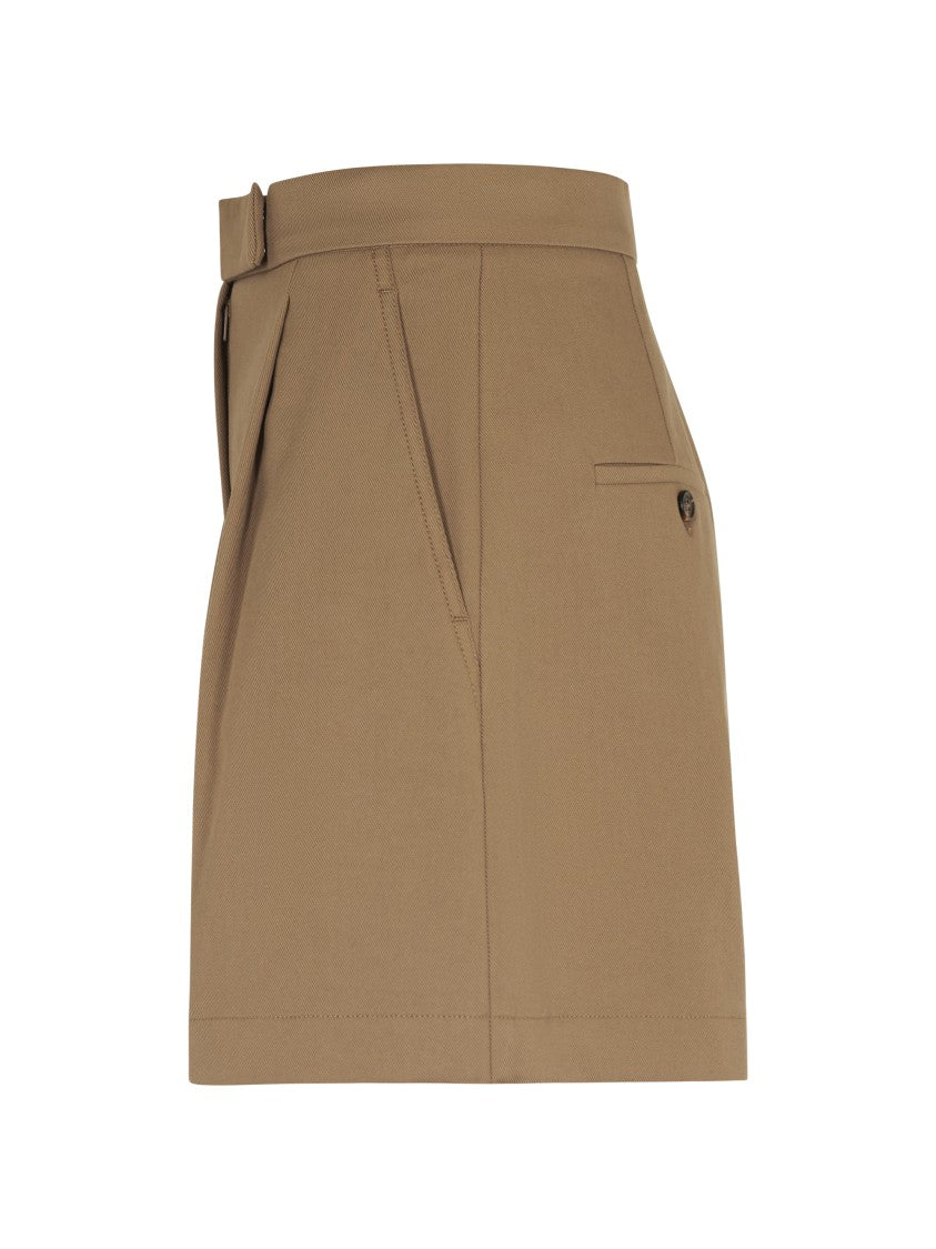 Max Mara Tailored Brown Shorts With Pleated Front