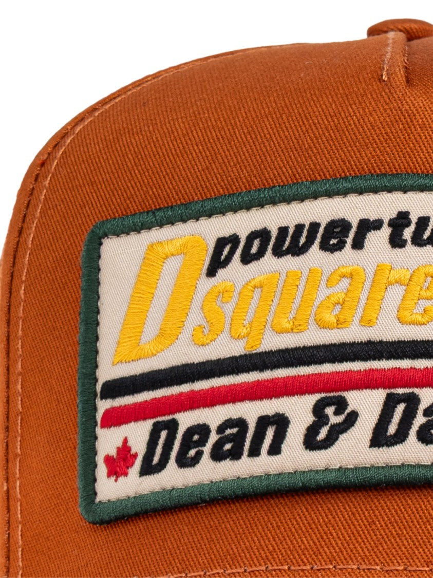 Dsquared2 Brown Logo Patch Cotton Baseball Cap