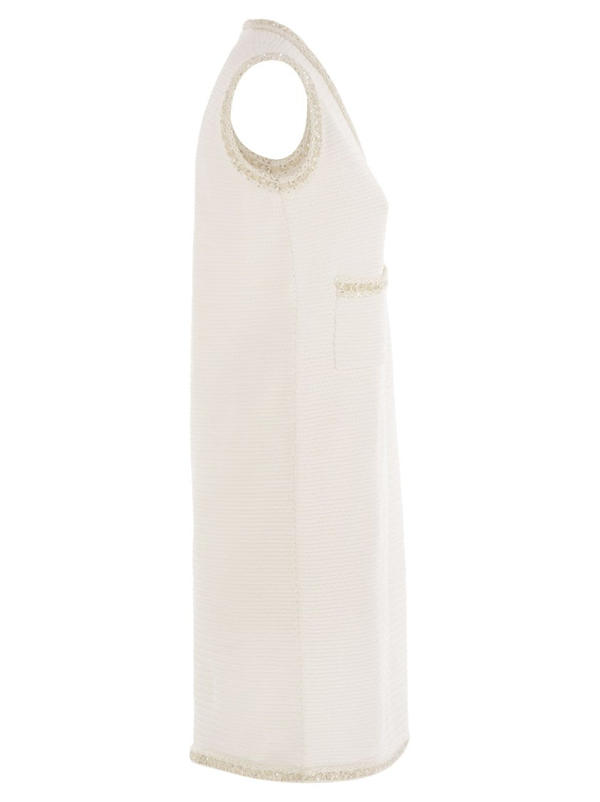 Fabiana Filippi Knitted Mini Dress With Sequin Edging