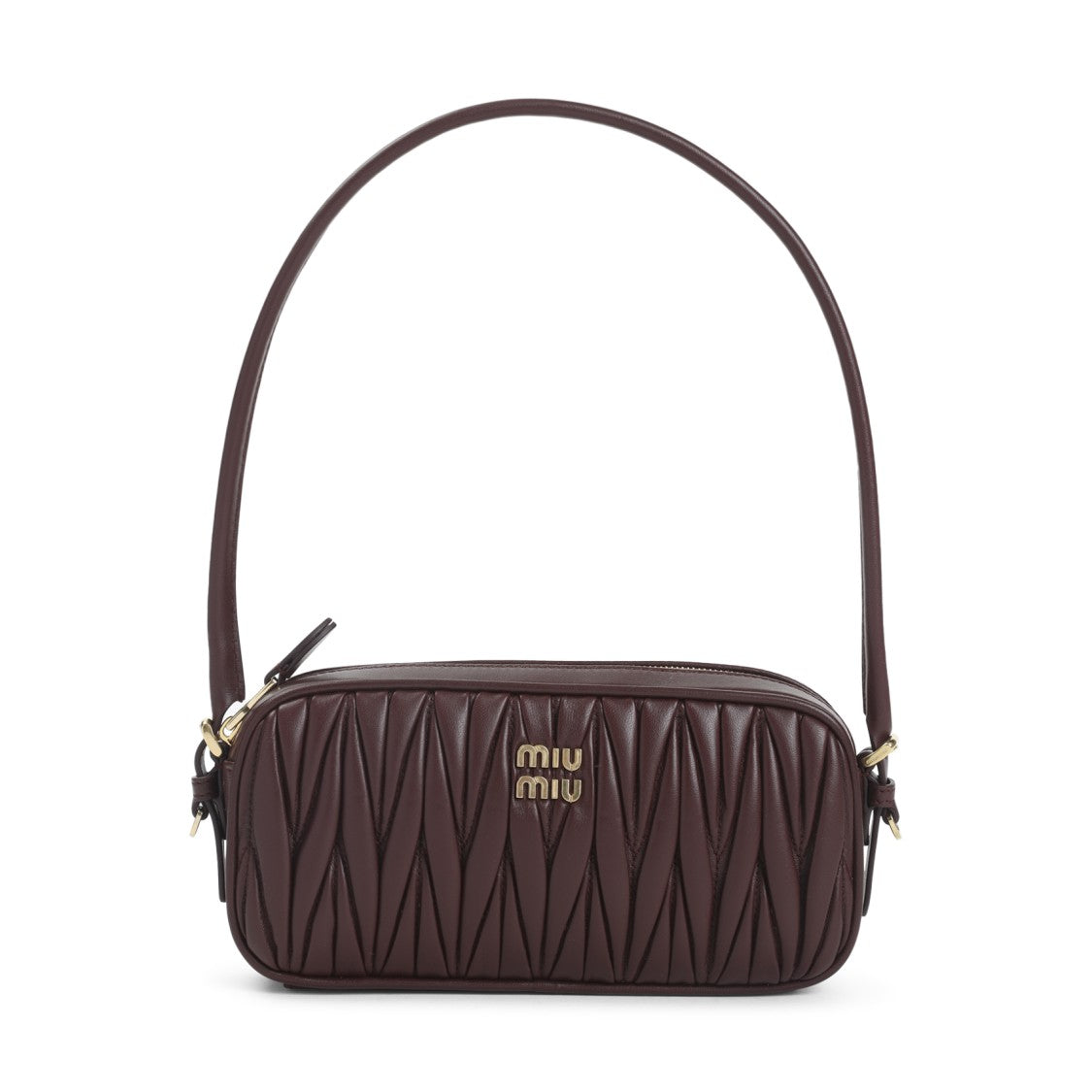 Miu Miu Bordeaux Lamb Leather Shoulder Bag