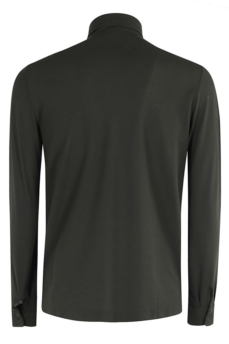 Zanone Soft Ice Cotton Dark Green Slim Fit Polo Shirt