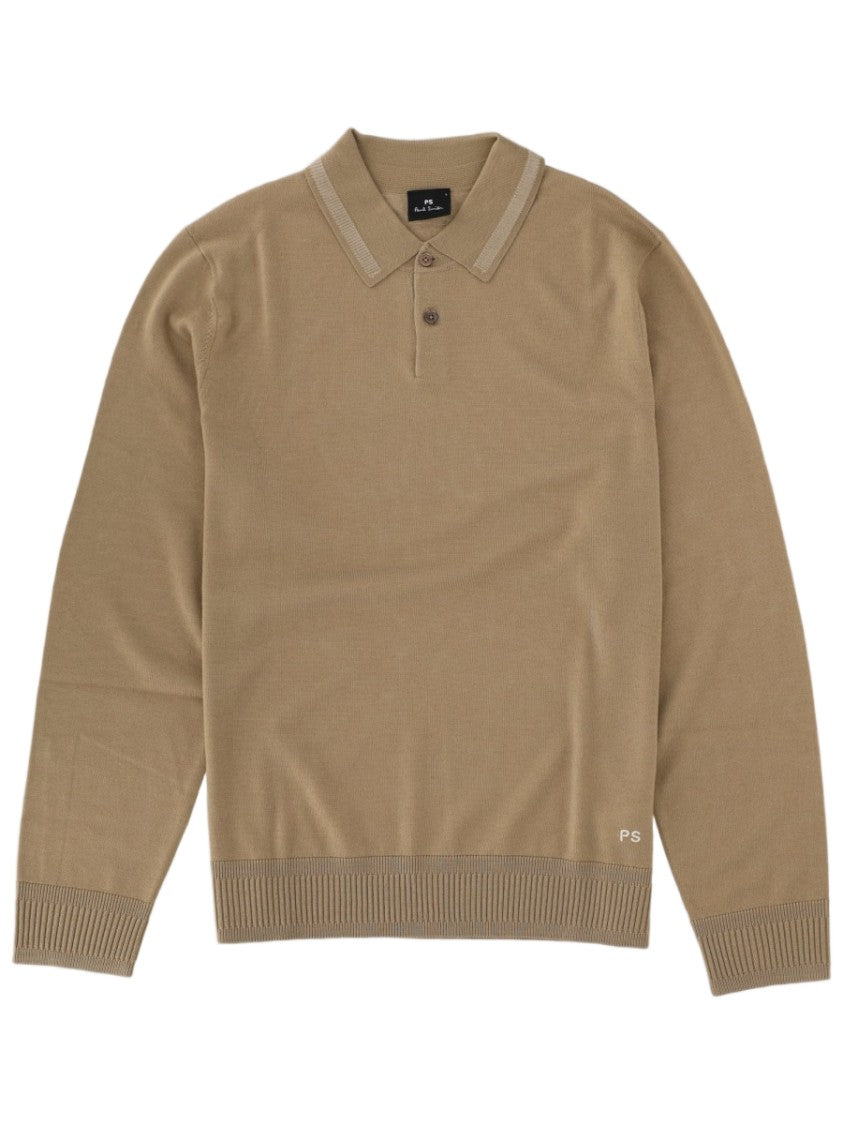 Ps Paul Smith Merino Wool Long-Sleeve Polo Shirt