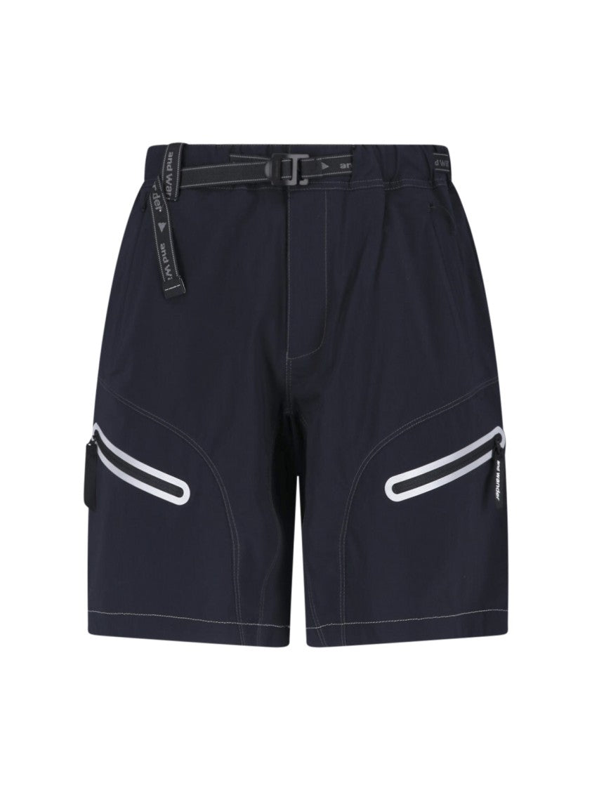 And Wander Black Light Hike Integrated Belt Shorts