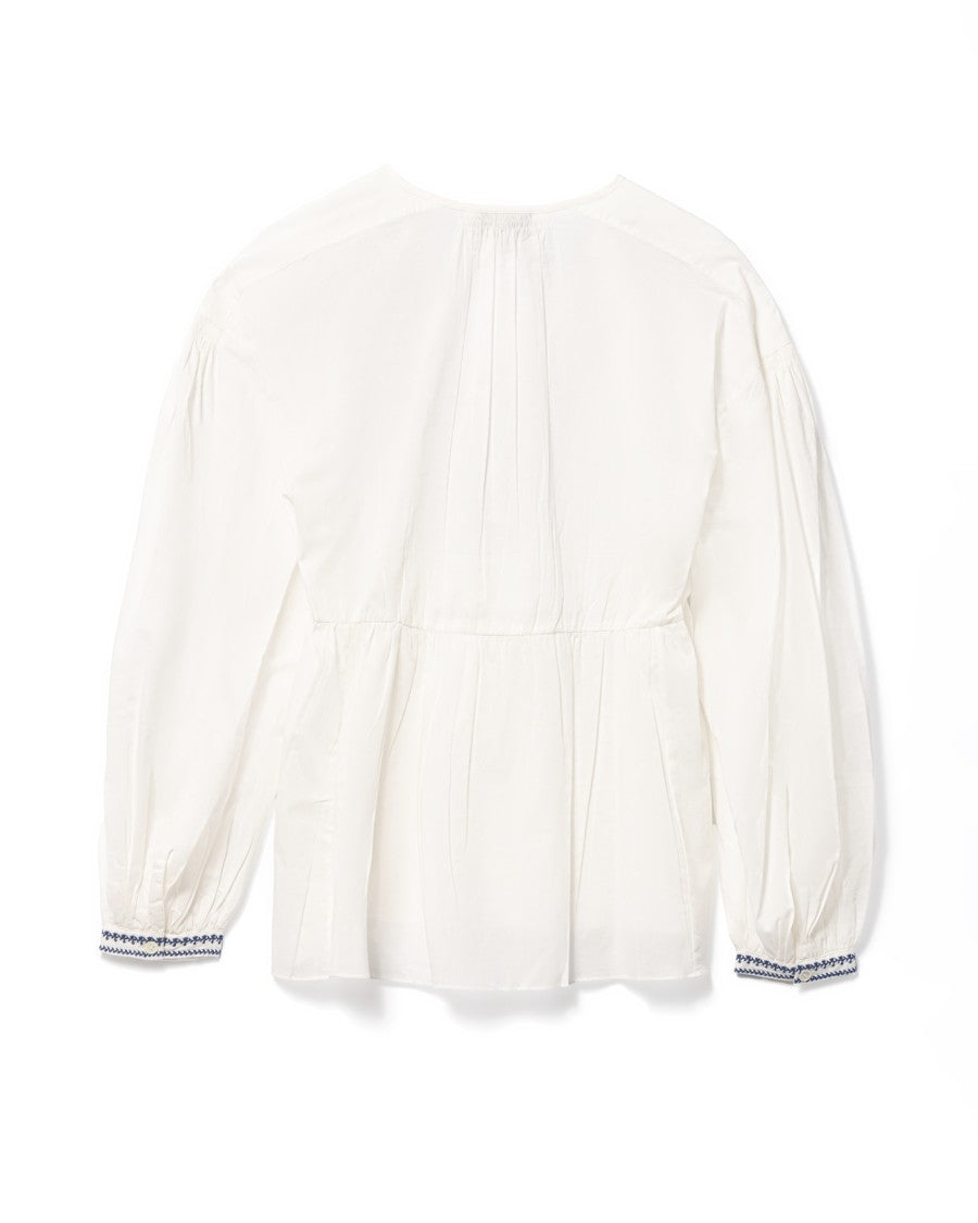A.P.C. V-Neck Blouse With Buttoned-Cuff Sleeves