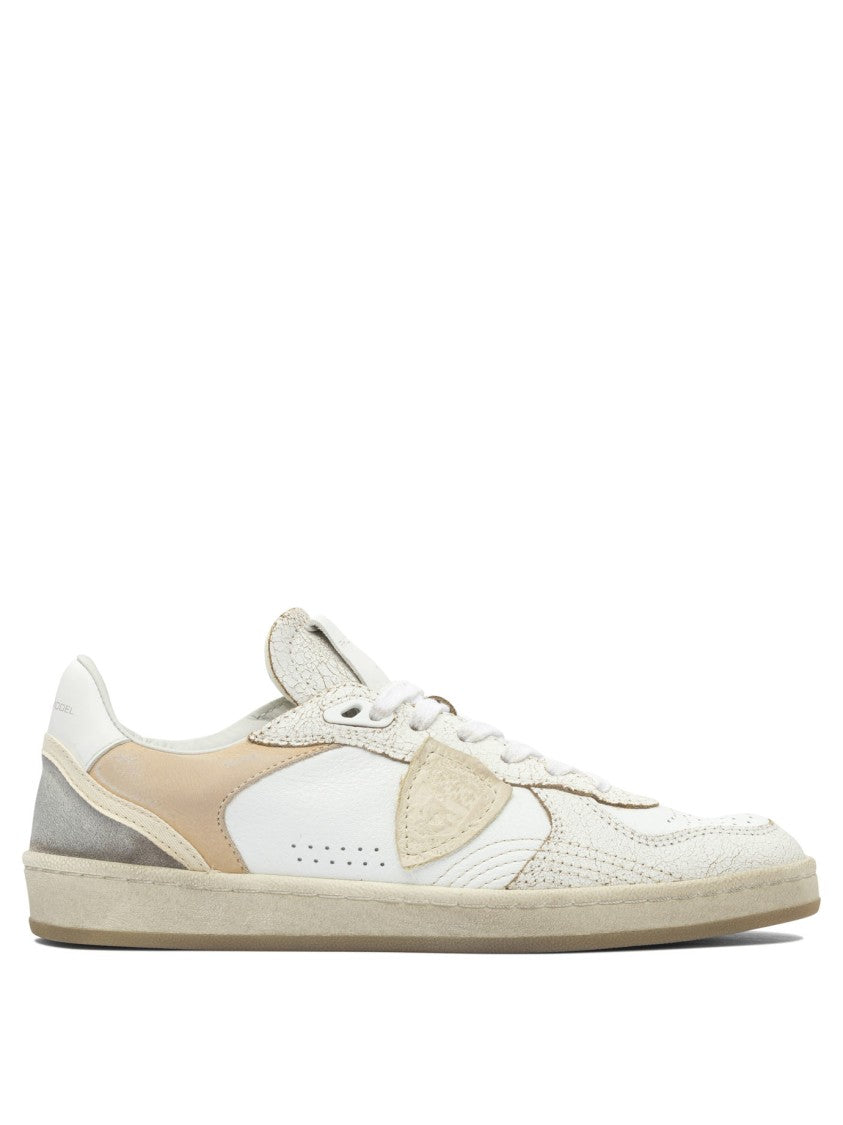 Philippe Model Paris Beige Leather And Rubber Slip-On Sneakers