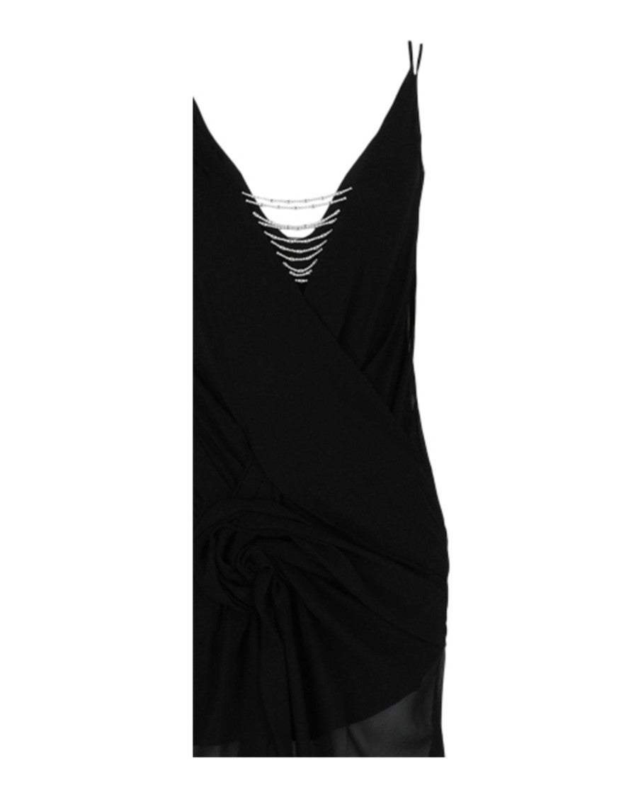 Givenchy Evening Draped Dress In Silk With Pearl Chains