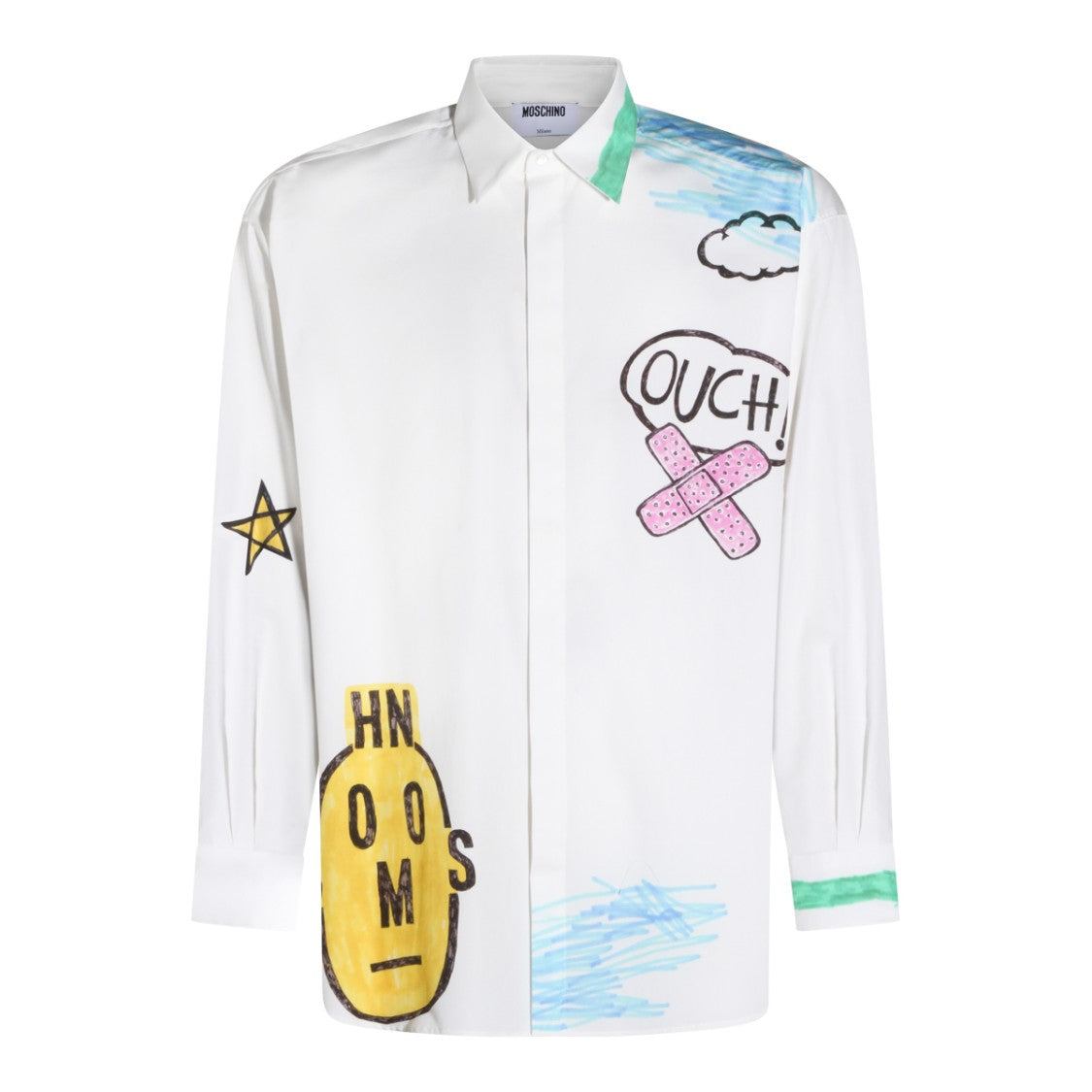 Moschino White Cotton Printed Shirt