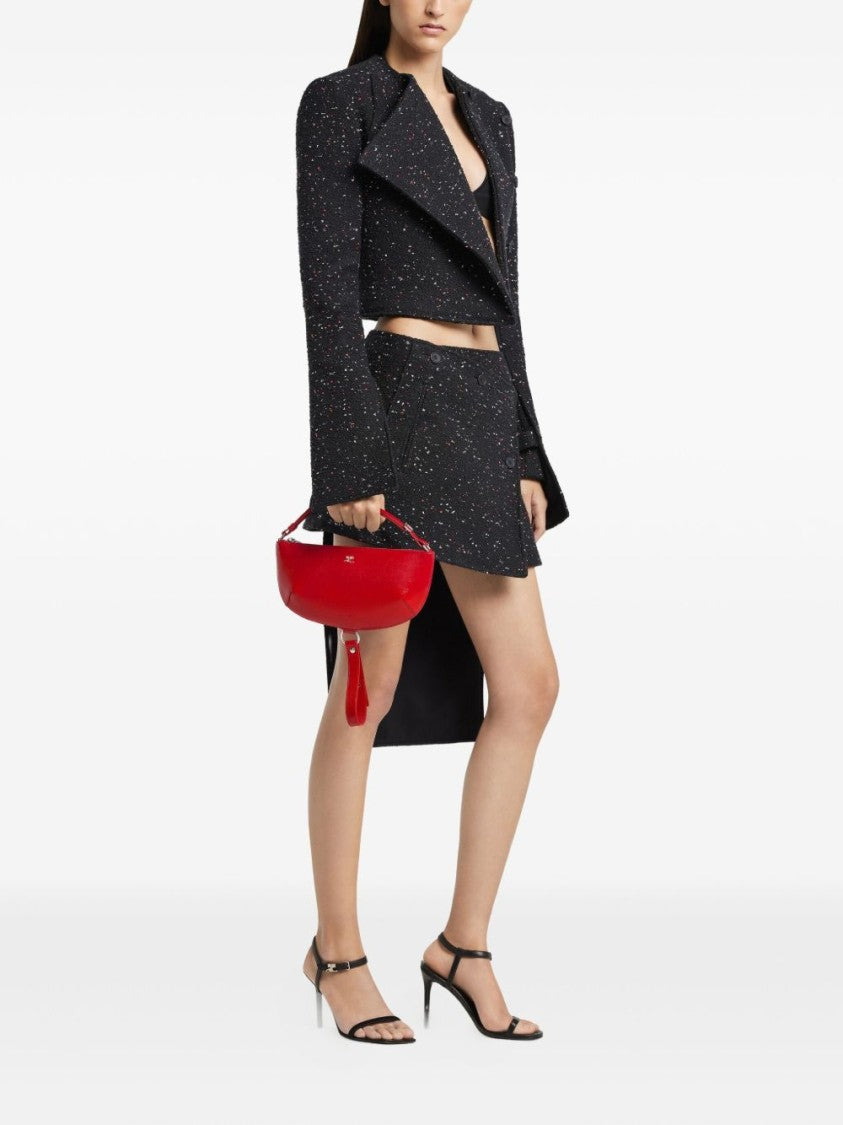 Courrèges Curved Red Leather Top Handle Bag