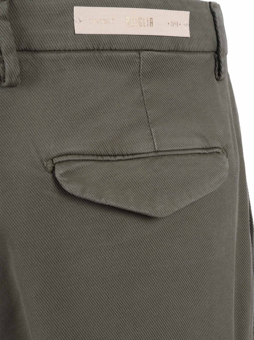 Briglia Green Tailored Pleated Straight-Leg Pants