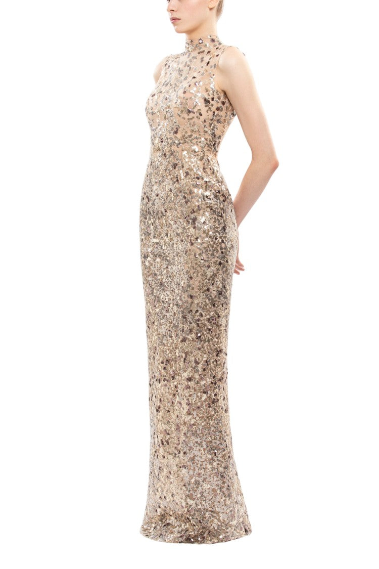 Saiid Kobeisy Sequin Embroidered Long Dress