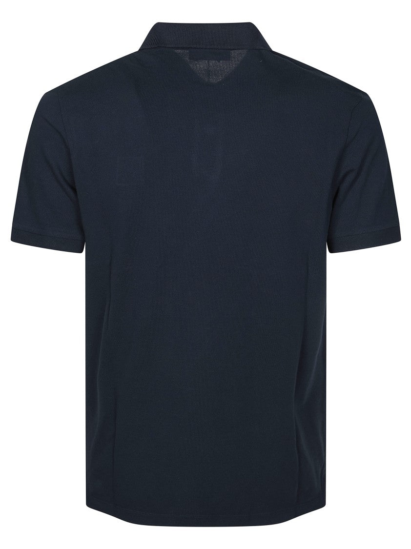 Stone Island Blue Textured Small Patch Polo Shirt