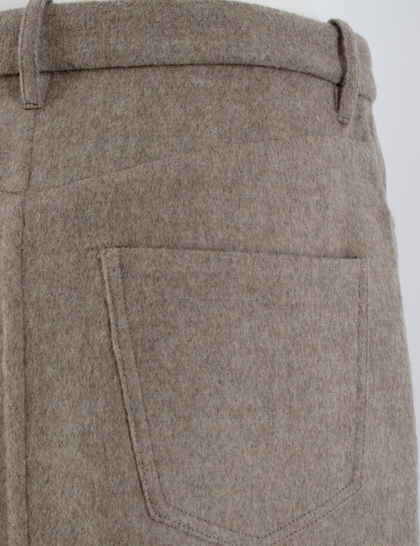 Brunello Cucinelli Knee-Length Virgin Wool Skirt With Wrap-Style Front And Texture