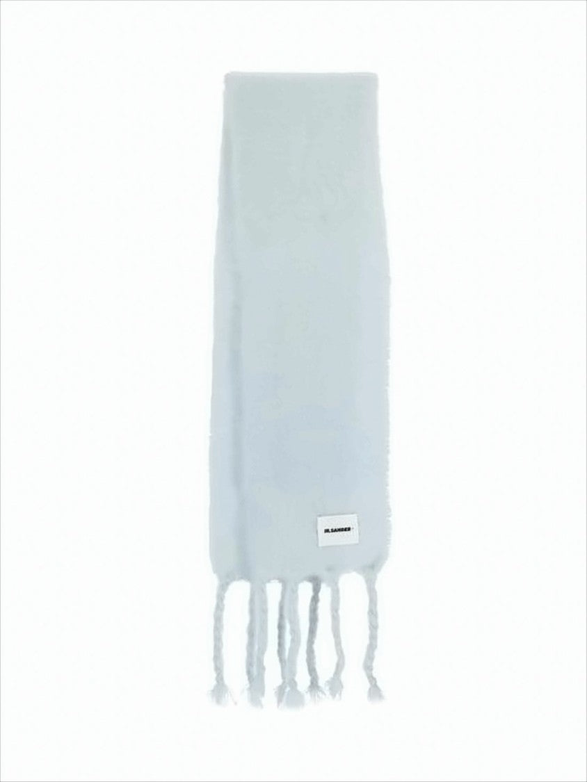 Jil Sander Pastel Blue Mohair And Wool Scarf
