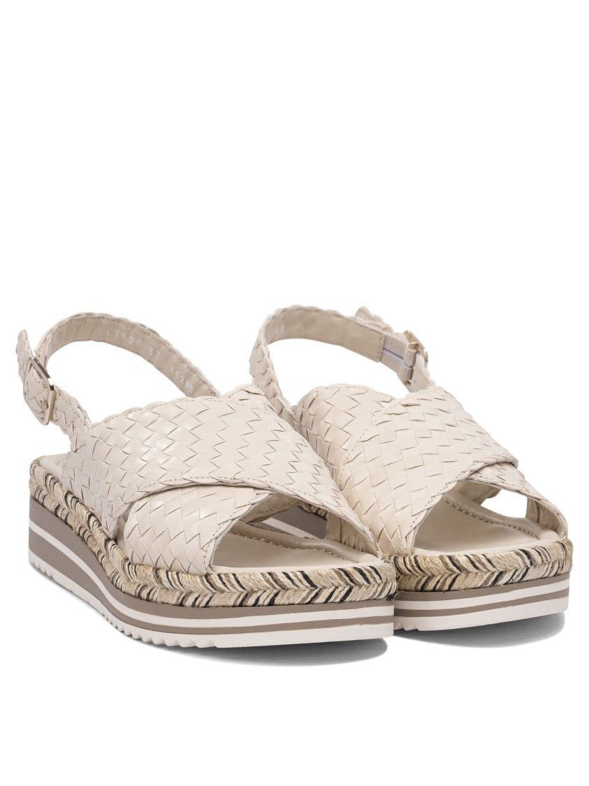 Pons Quintana Woven Leather Cross-Strap Sandals With Rubber Sole