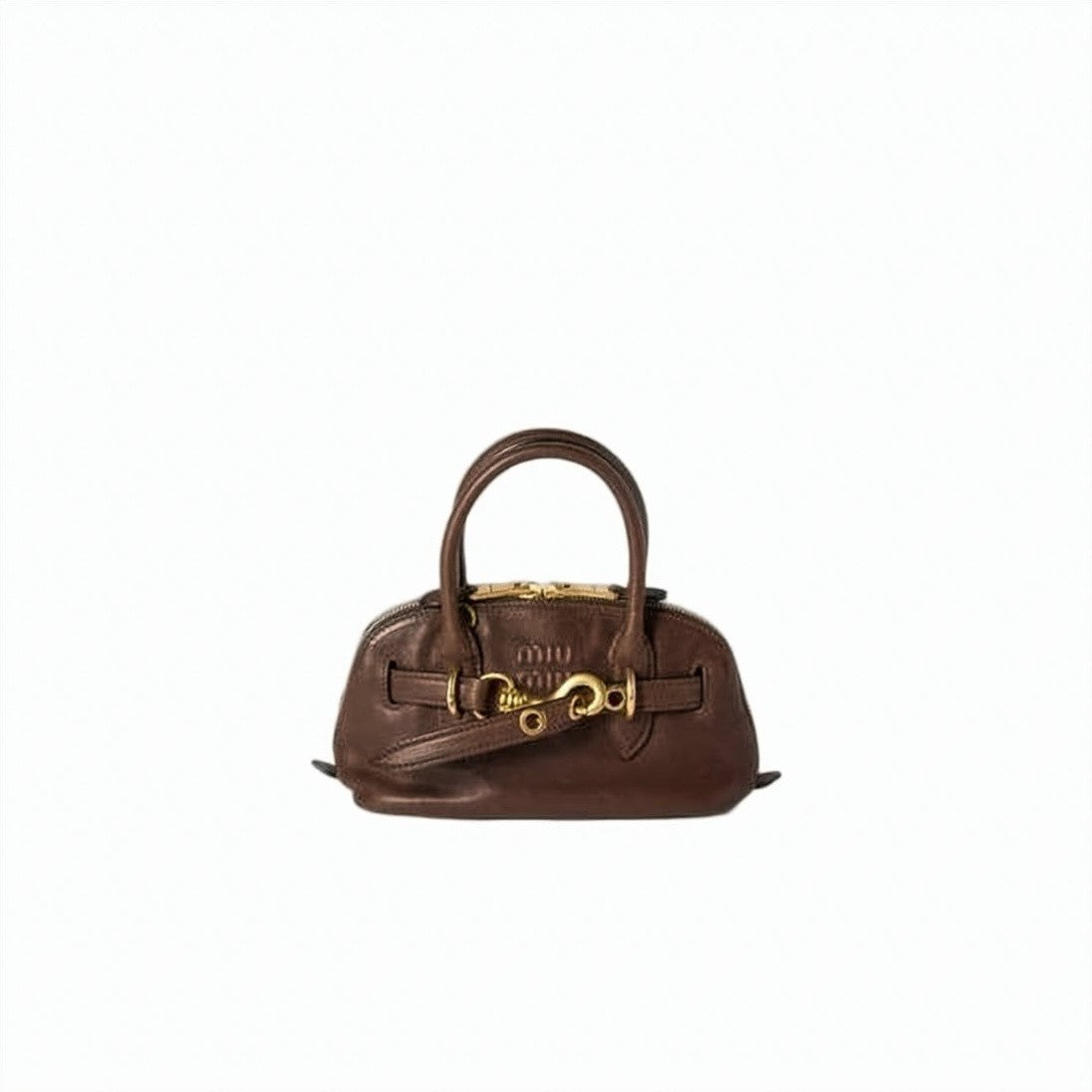 Miu Miu Structured Dark Brown Calf Leather Tote Bag
