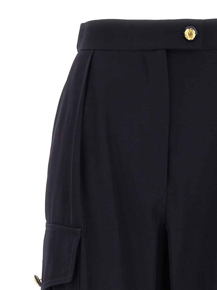 Mcqueen Tailored Black Cargo Pants With Functional Pockets