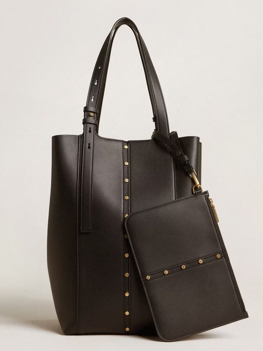Golden Goose Structured Shoulder Bag In Smooth Calfskin Leather