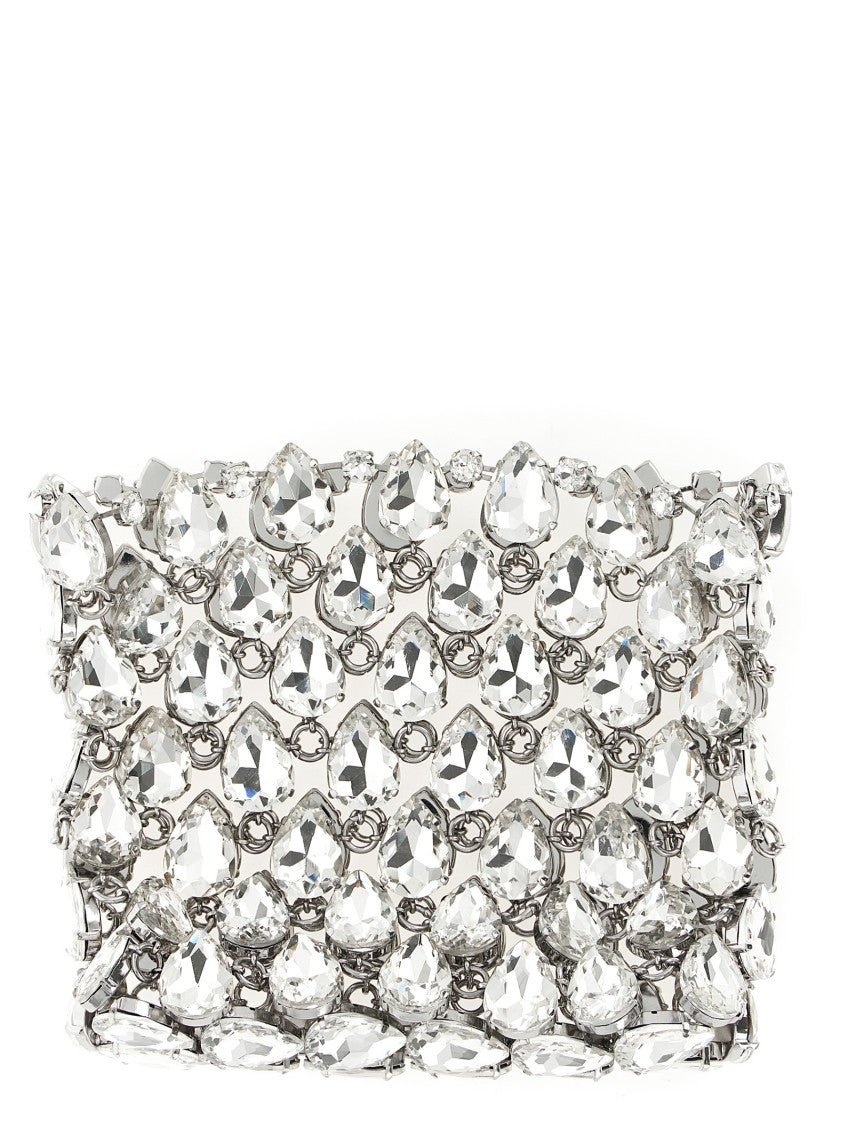 Self-Portrait 'Silver Crystal Chainmail Mini' Clutch