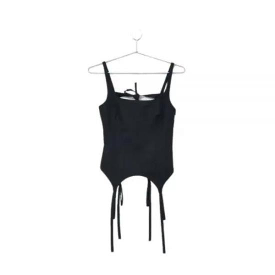Sandy Liang Fitted Sleeveless Top With Square Neckline And Edgy Ties