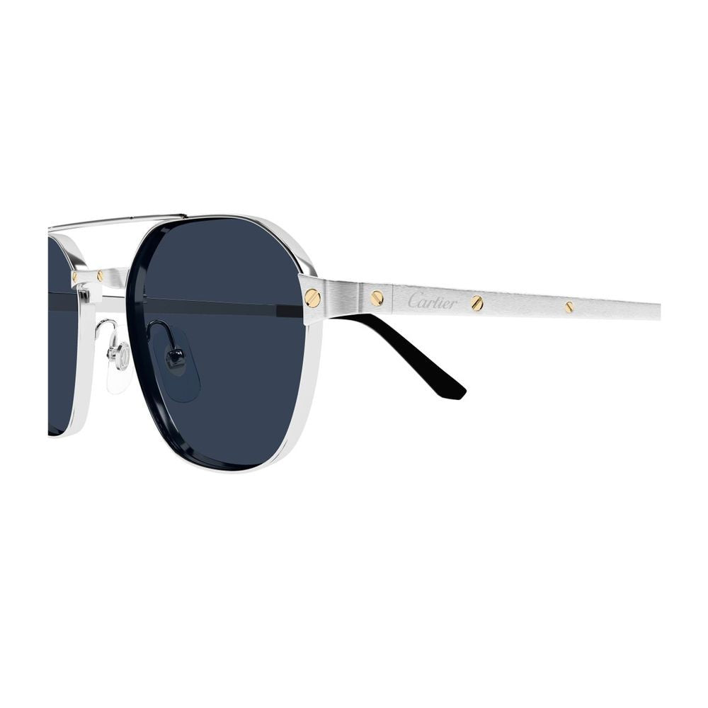 Cartier Ct0571s Santos De Santos De Cartier Silver Polarized Sunglasses