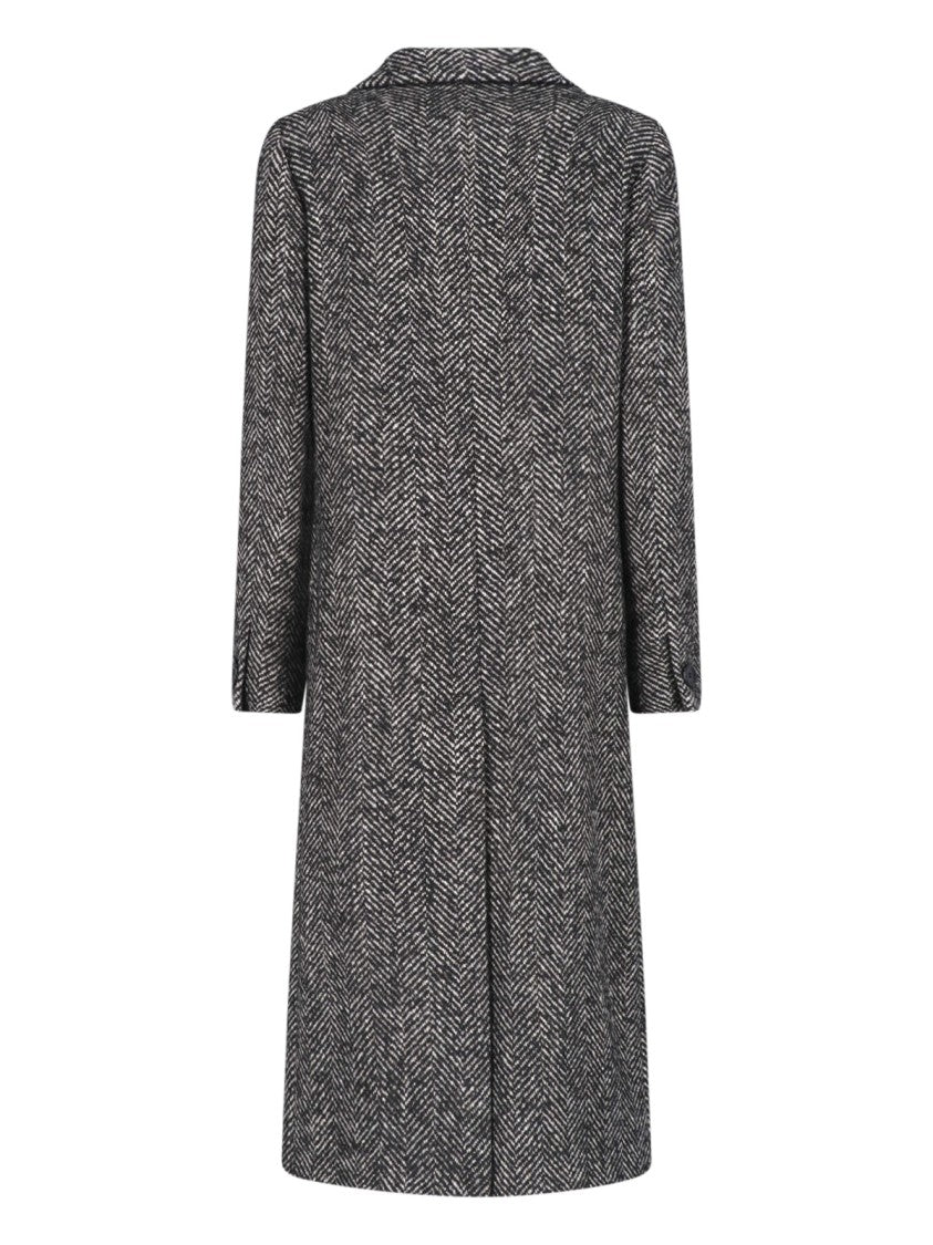 Tagliatore Black Jole Double-Breasted Wool Coat