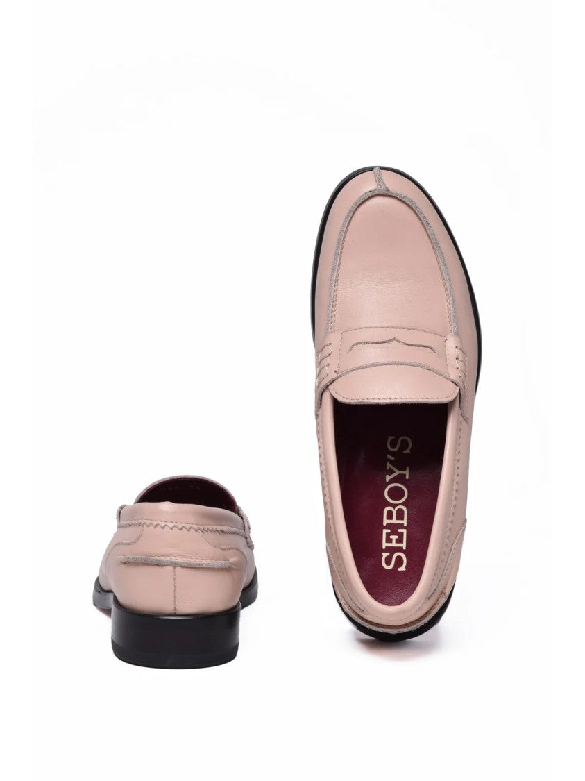 Seboy S Color Penny Strap Leather Loafers