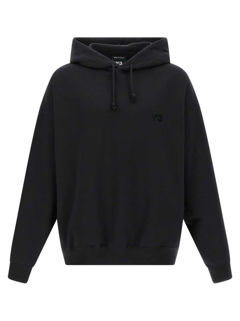 Y-3 Relaxed-Fit Black Hoodie With Subtle Front Logo And Side Pockets