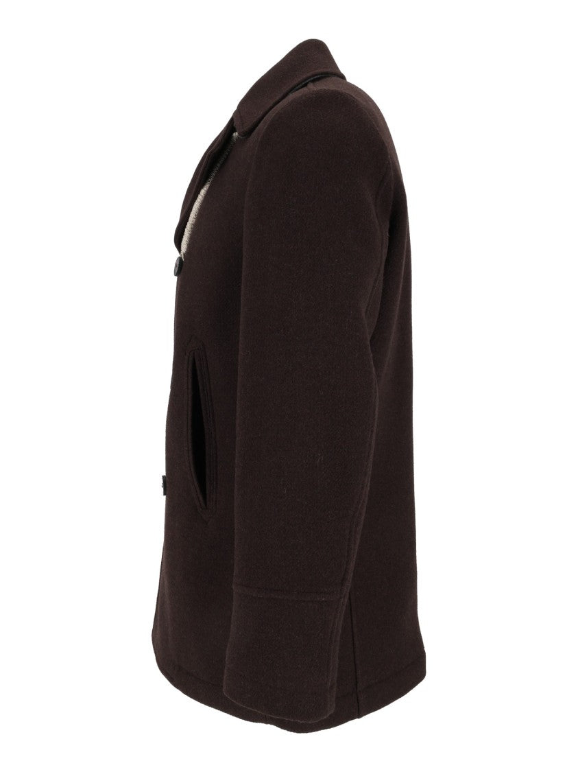 Camplin Island - S Rope Detail Double-Breasted Wool Peacoat