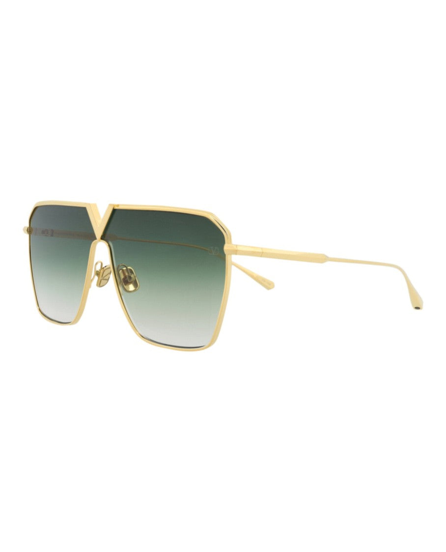 Valentino Aviator-Frame Metal Sunglasses