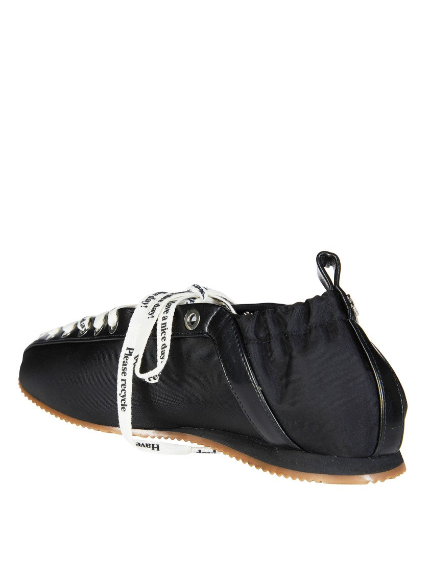 Ganni Nylon Laces Elastic Heel Flats