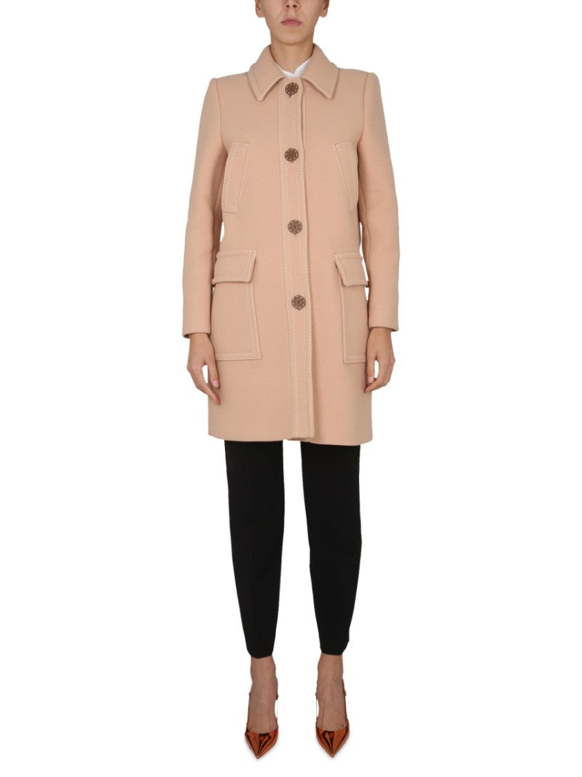 Boutique Moschino Short Virgin Wool Coat