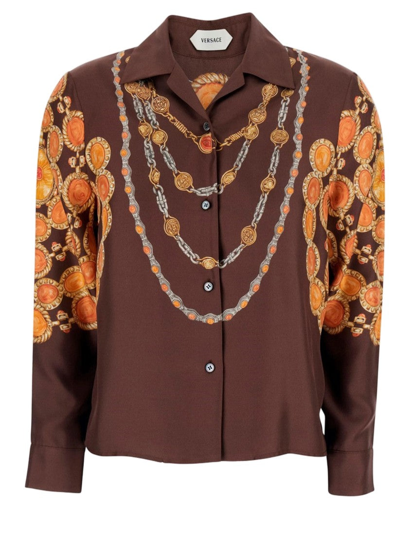 Versace Intricate All-Over Printed Silk Shirt