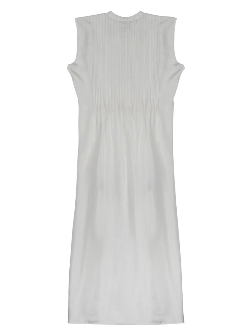 P.A.R.O.S.H. Silk Sleeveless Dress With Pintuck Detailing