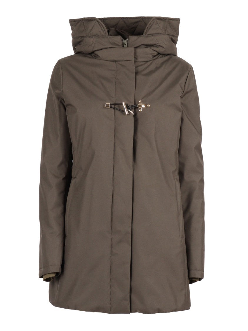 Fay Double-Breasted Toggle Coat With Detachable Front Panel