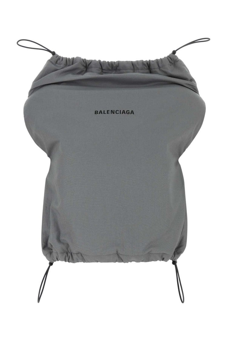Balenciaga Grey Cotton Shoe Bag Top