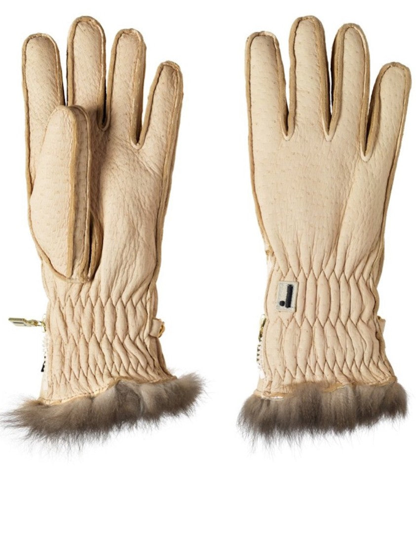 Restelli Light Beige Peccary Opossuy Gloves
