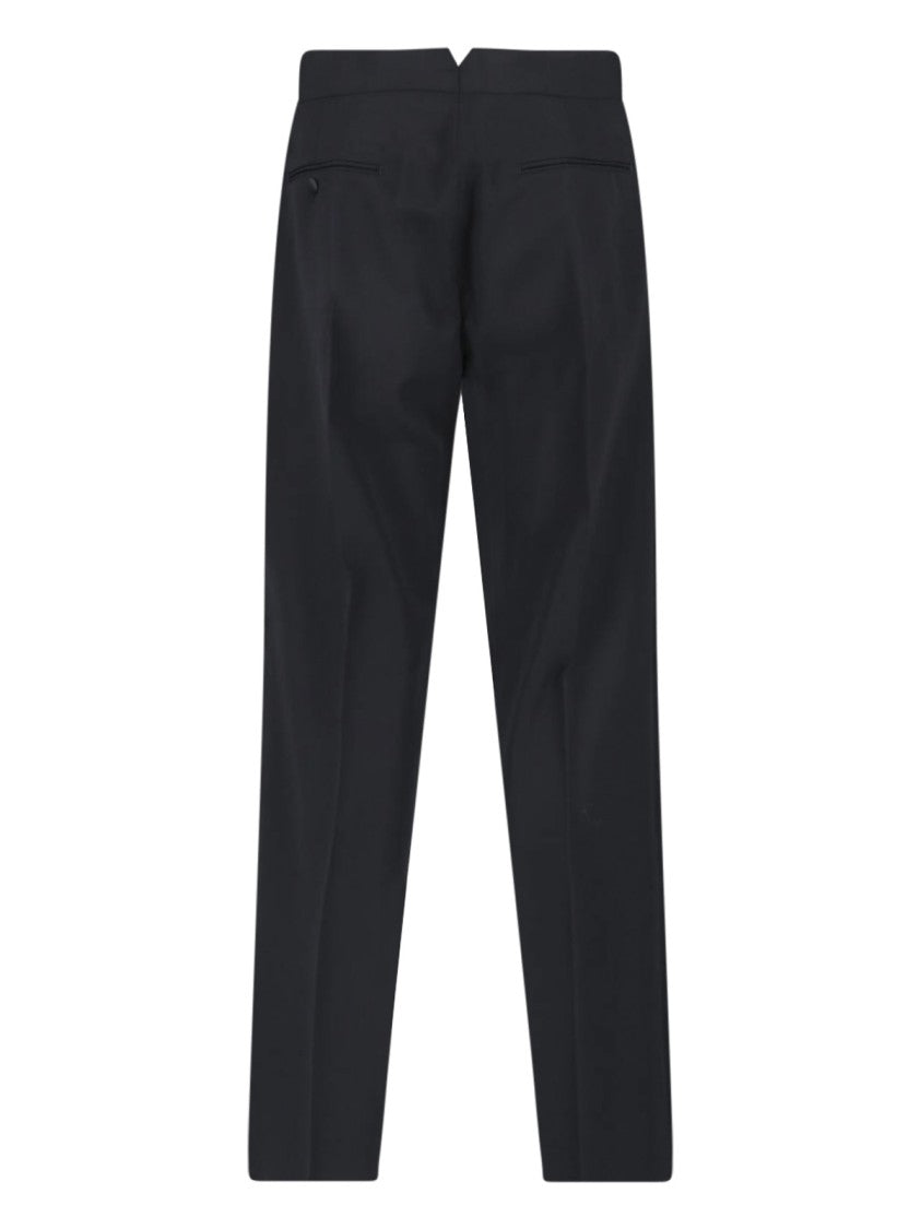 Maison Margiela Black Mid-Rise Virgin Wool Tailored Trousers