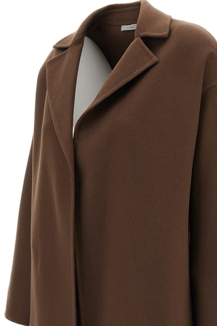 Dusan Open Lapel Cashmere Coat With Seamless Pockets