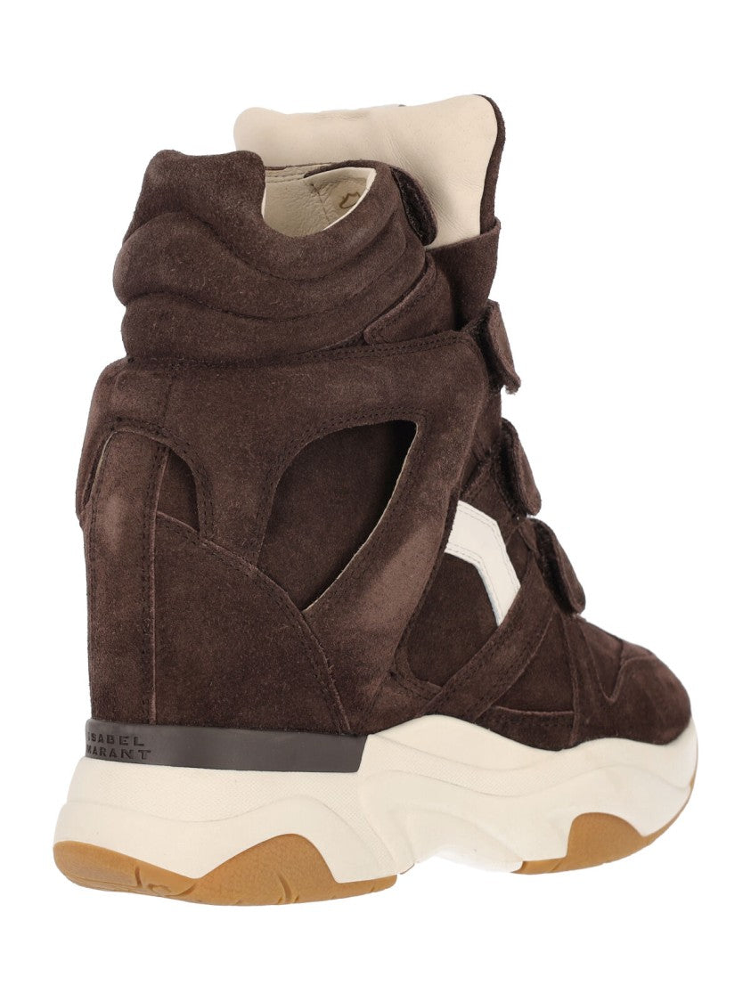 Isabel Marant Brown Balskee Leather Suede Sneakers